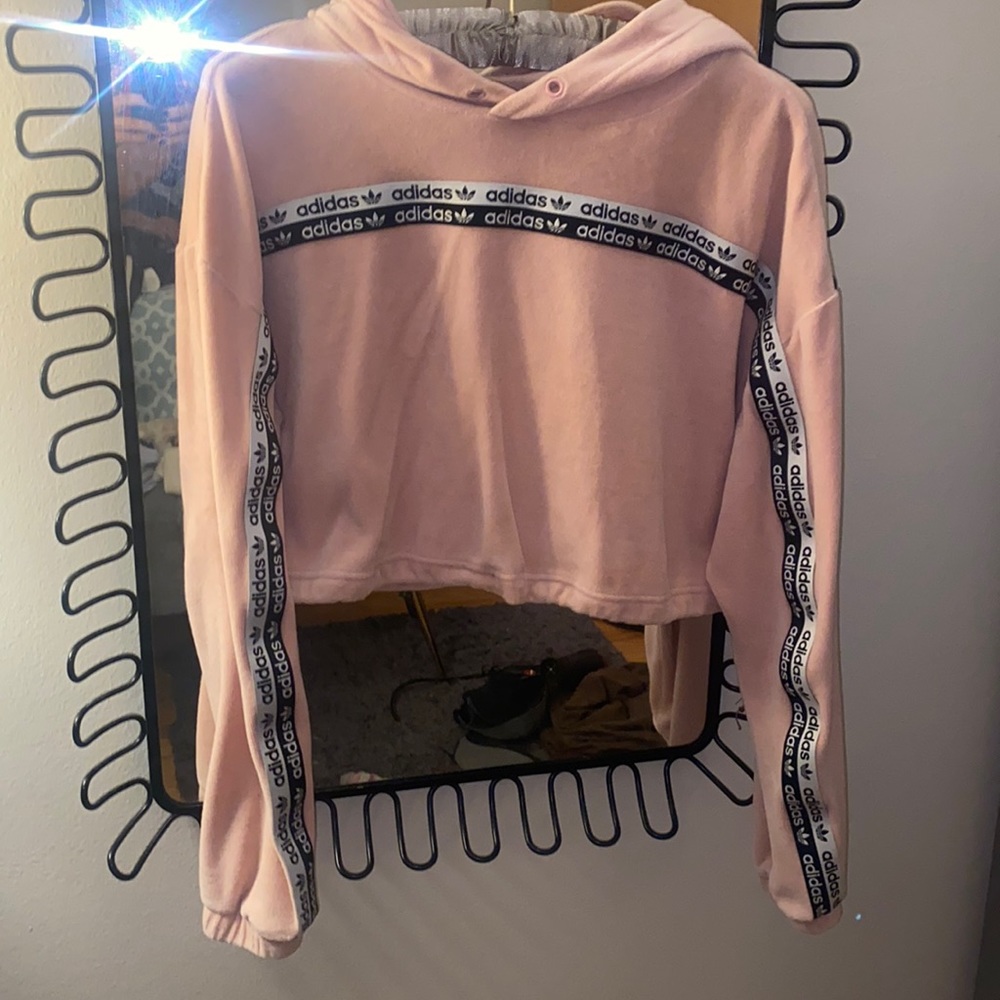 Cropped Adidas hoodie pink